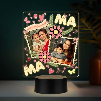 Personalized Mom Photo UV Print LED Night Lamp Mothers Day Gift Warm White Light